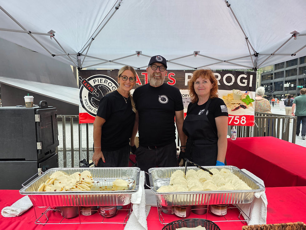 Event staff catering to Morningstar employees at an event