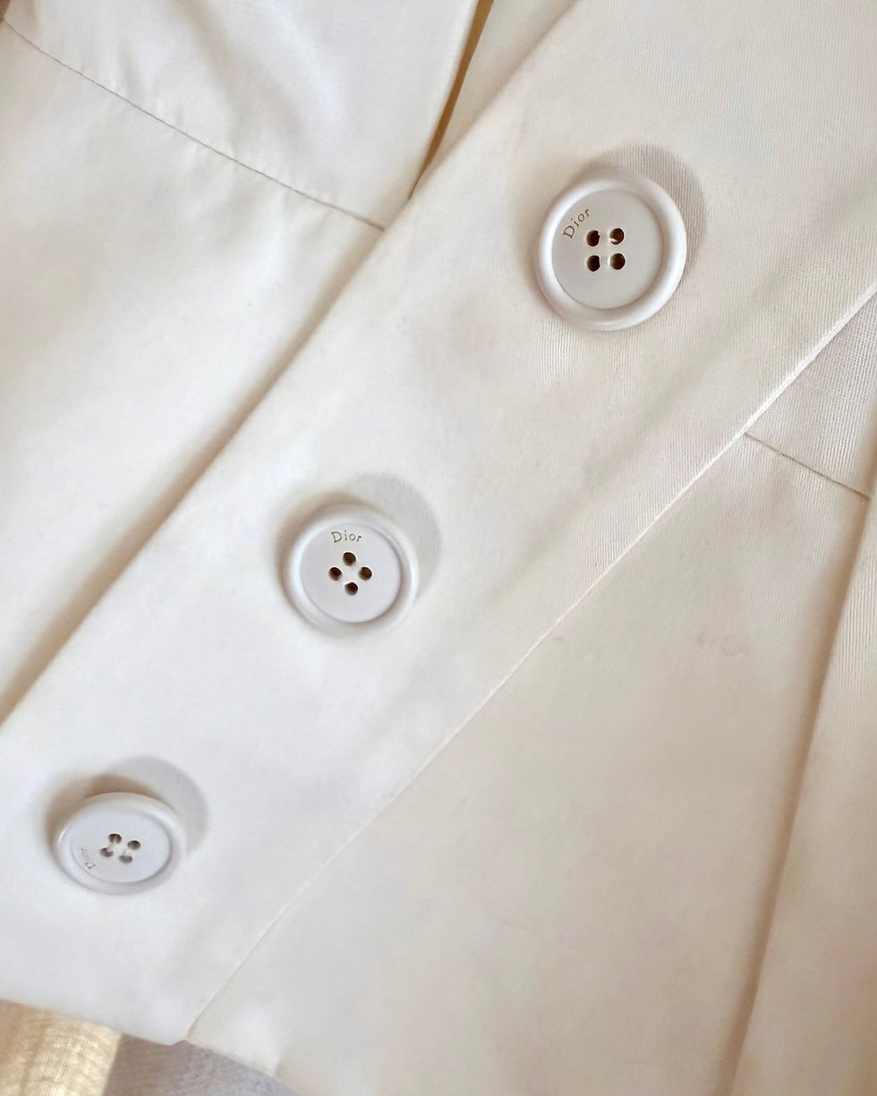 Thumbnail: CHRISTIAN DIOR 2009 White Button Front Top XS