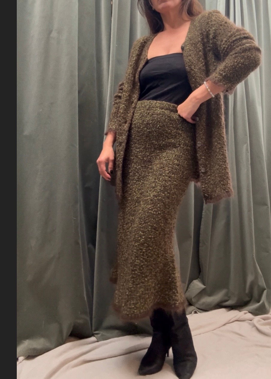 Thumbnail: CHANEL AW 1998 Mossy Bouclé Knit Set M