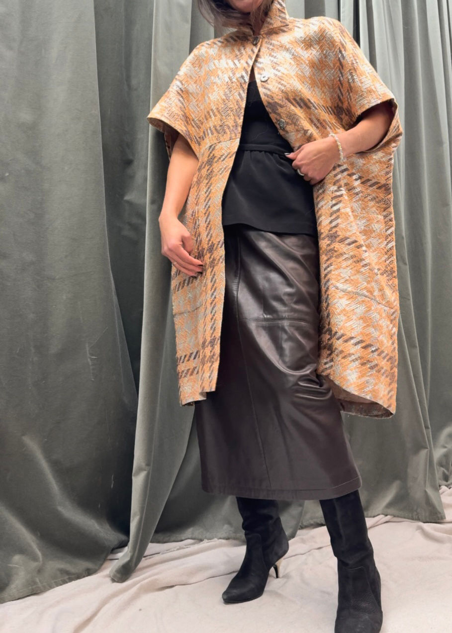 Thumbnail: DRIES VAN NOTEN lurex check spring cocoon jacket S