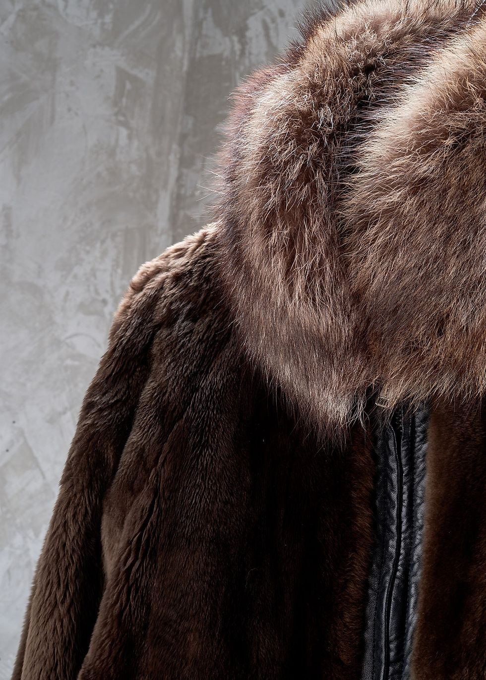 Thumbnail: REVILLON Freres reversible leather and fur bomber M
