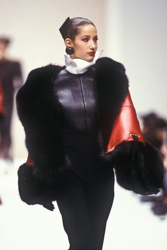 GIANFRANCO FERRE Fall 1988 Runway Leather Shearling and Fox Fur