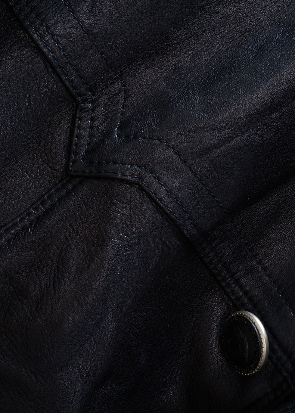 Thumbnail: GIANNI VERSACE 1992 Black Leather Mens Western Jacket S M Rare