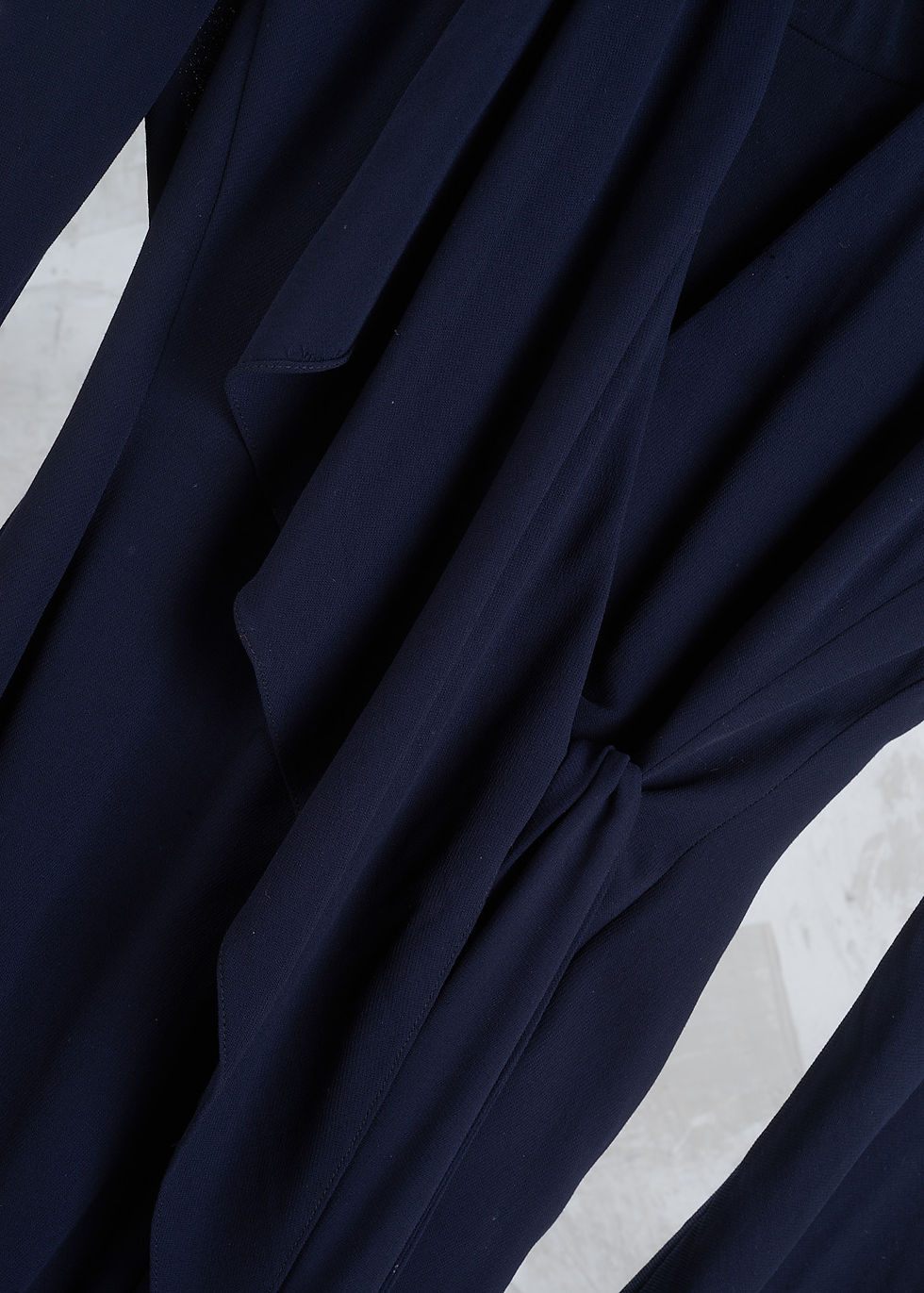 Thumbnail: DONNA KARAN 1990s Navy Wrap Jacket and Skirt Set M