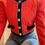 Thumbnail: ESCADA 1980s Red Quilted Silk Crop Jacket S