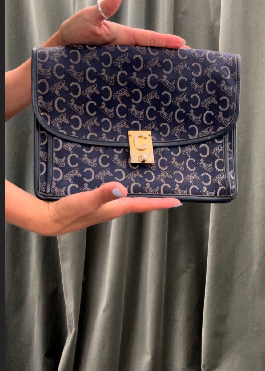 Thumbnail: CELINE 1970s Classic Horse Carriage Envelope Clutch