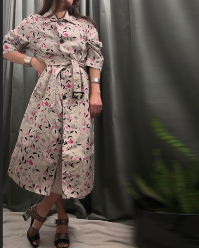 PRADA トレンチコートシルク ピンク PRADA Y2K Floral Butterfly Silk Trench IT44 | A Part Of The Rest