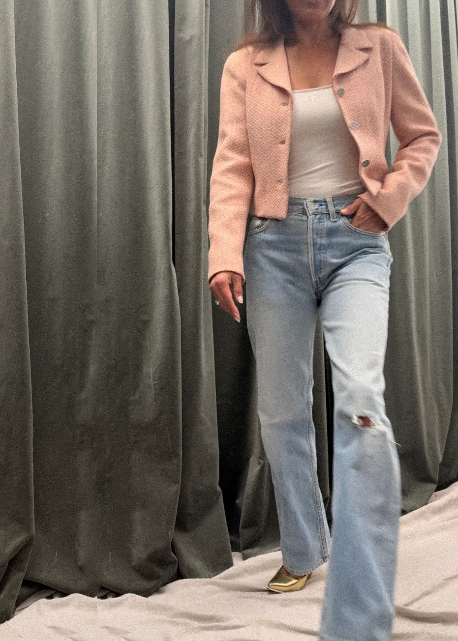 Thumbnail: CHANEL Cruise 2000 Pink Crop Jacket XS