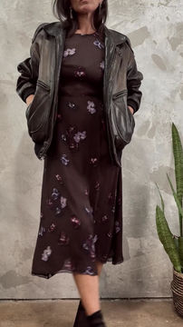 Thumbnail: PRADA Fall 2000  Runway Floral Chiffon Dress XS