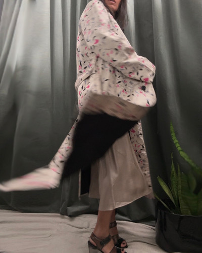PRADA Y2K Floral Butterfly Silk Trench IT44 | A Part Of The Rest