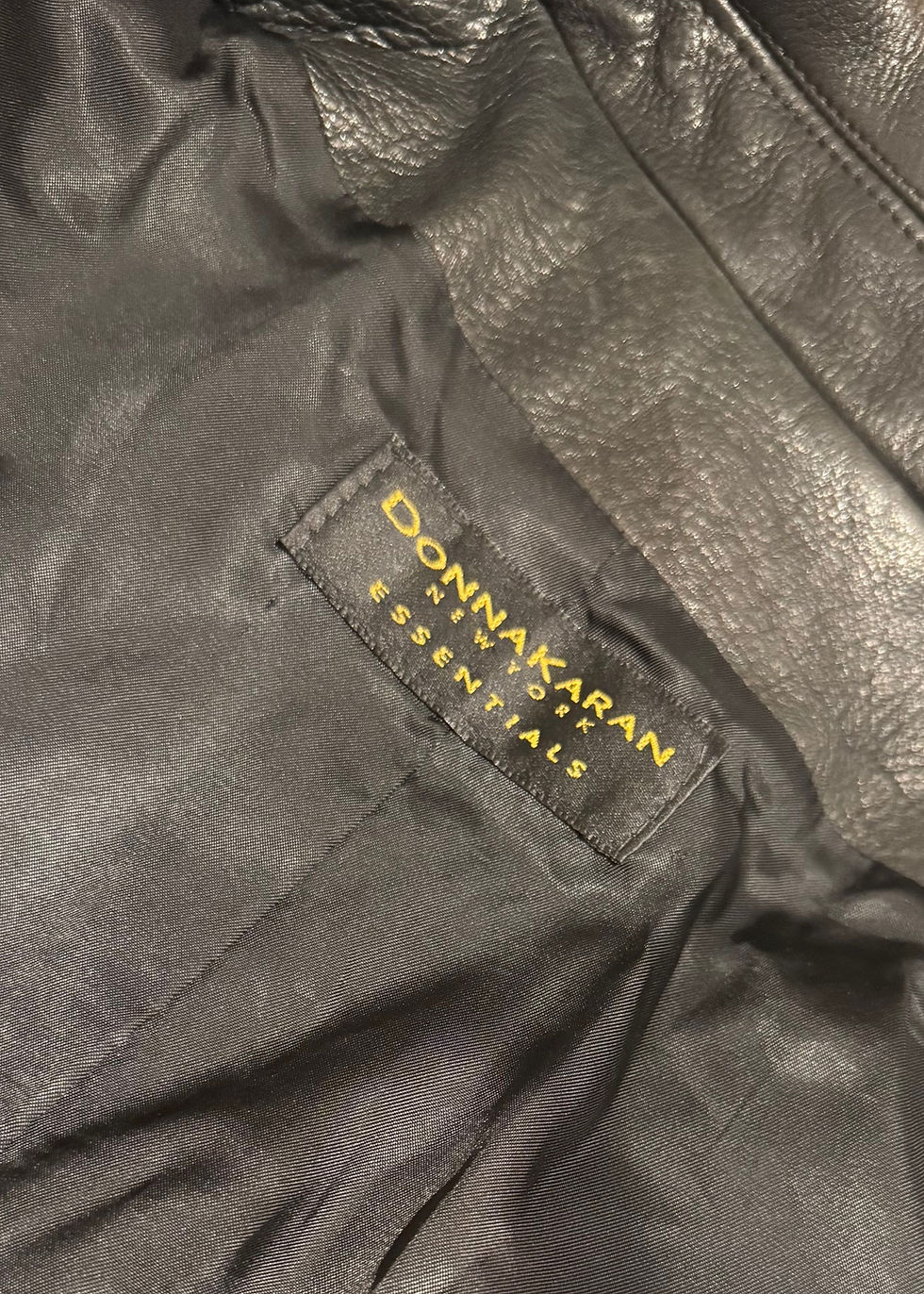 Thumbnail: DONNA KARAN 1991 leather motorcycle jacket M