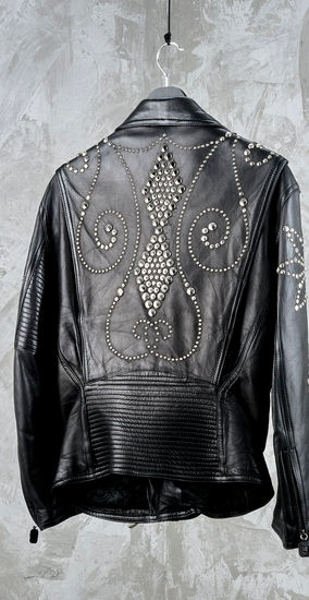 Gianni+Versace+Fall+FW+1991+Black+Leather+Studded+Jacket+Elizabeth+Taylor+Rare+Collectors+