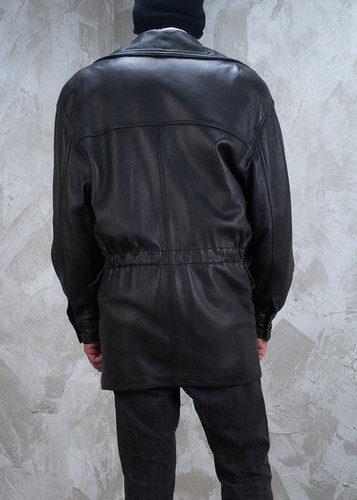 GIANNI VERSACE 1991 Menswear Leather Zip up MidJacket S M | A Part