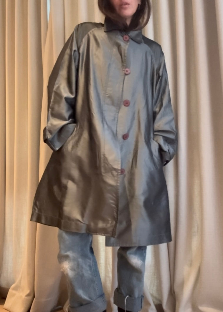 Thumbnail: DONNA KARAN 1980s Raw SilkJacket OS