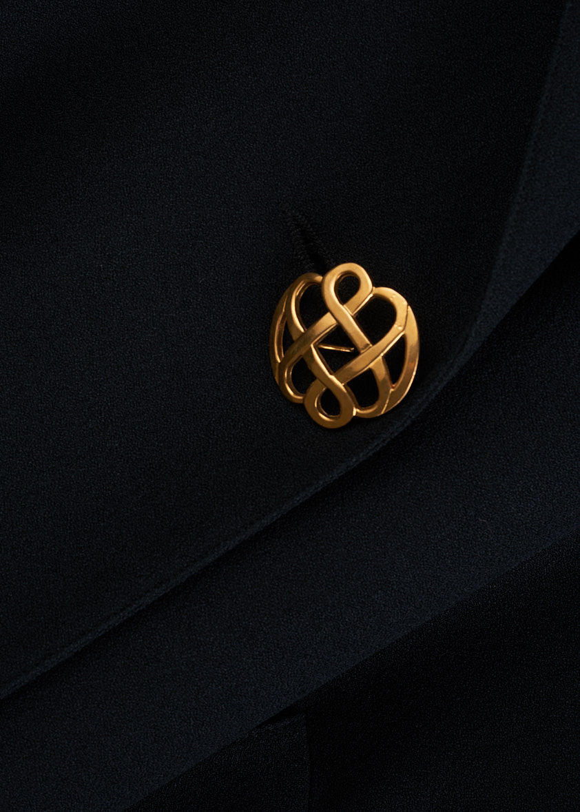 Thumbnail: KARL LAGERFELD Collection 1990 Celtic Knot detail Black Blazer XS S