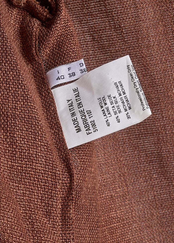 Thumbnail: GENNY 1990s Minimalist Open Front Mohair Blend Jacket S