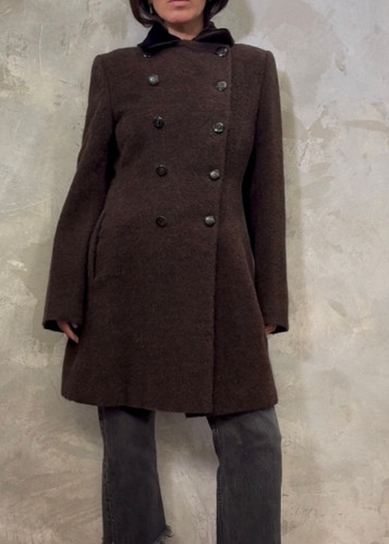 GUCCI 1995 Tom Ford Era Alpaca Blend Velvet Trim Coat S M | A Part