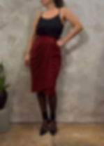 Thumbnail: MARIO VALENTINO 1980s Ruched Suede skirt XS