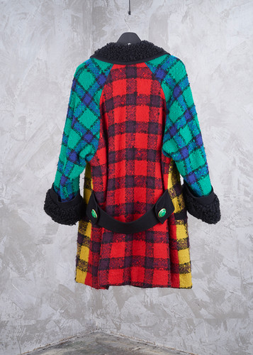 GIANNI VERSACE Couture FW 1991 Runway Multi Plaid Coat | A Part Of