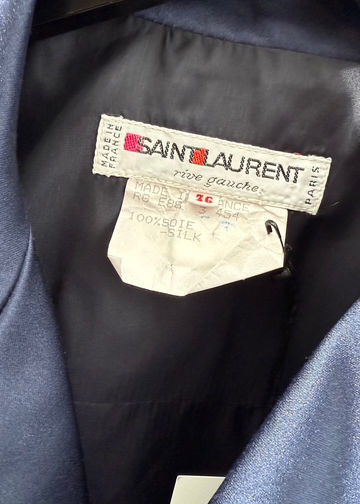 Thumbnail: SAINT LAURENT Rive Gauche 1988 Satin Crop Jacket M
