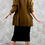 Thumbnail: KARL LAGERFELD 1990s Collection Olive Asymmetrical Lapel Gold Button Blazer S