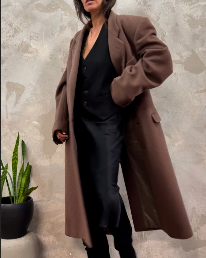 Thumbnail: GIORGIO ARMANI 1980s Cocoa Overcoat L