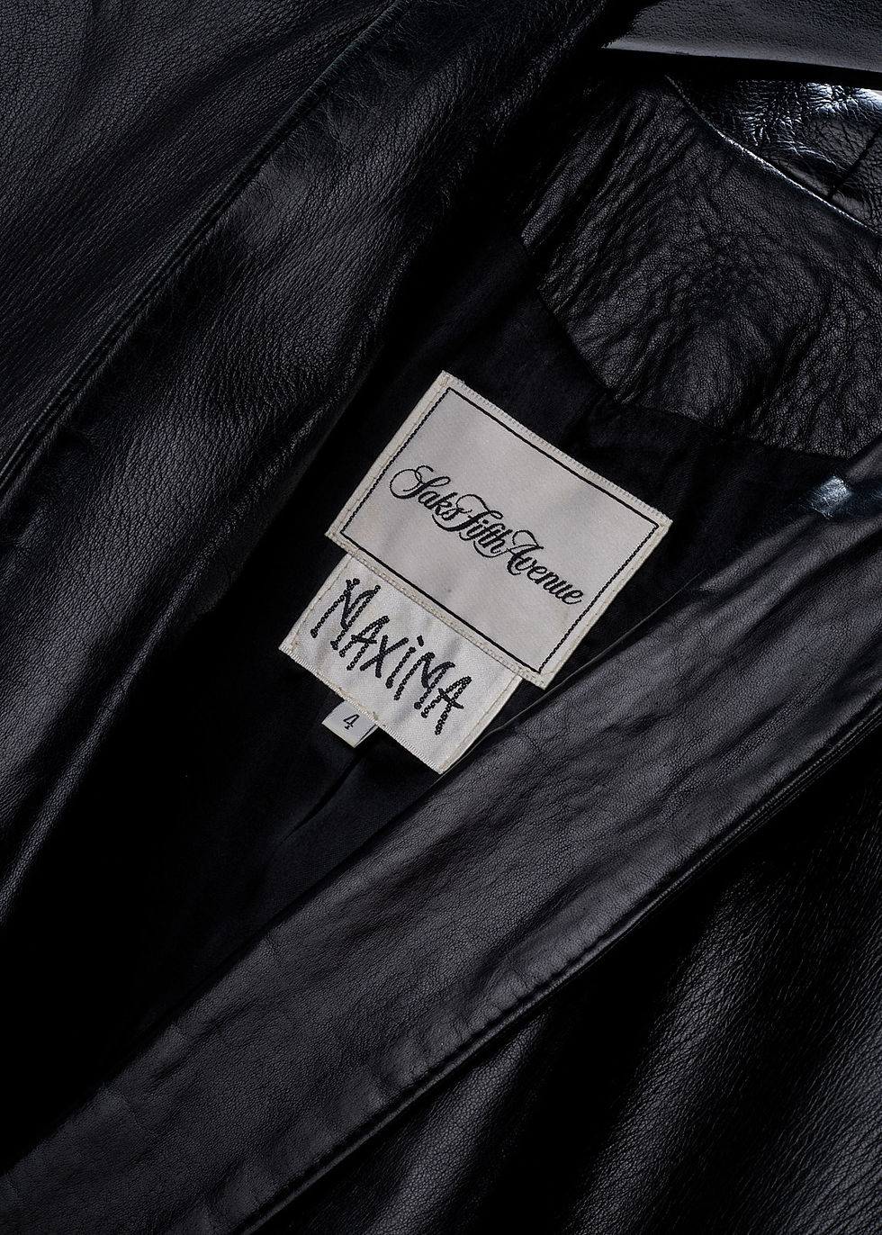 Thumbnail: SAKS  1990s Minimalist Black Leather Jacket S