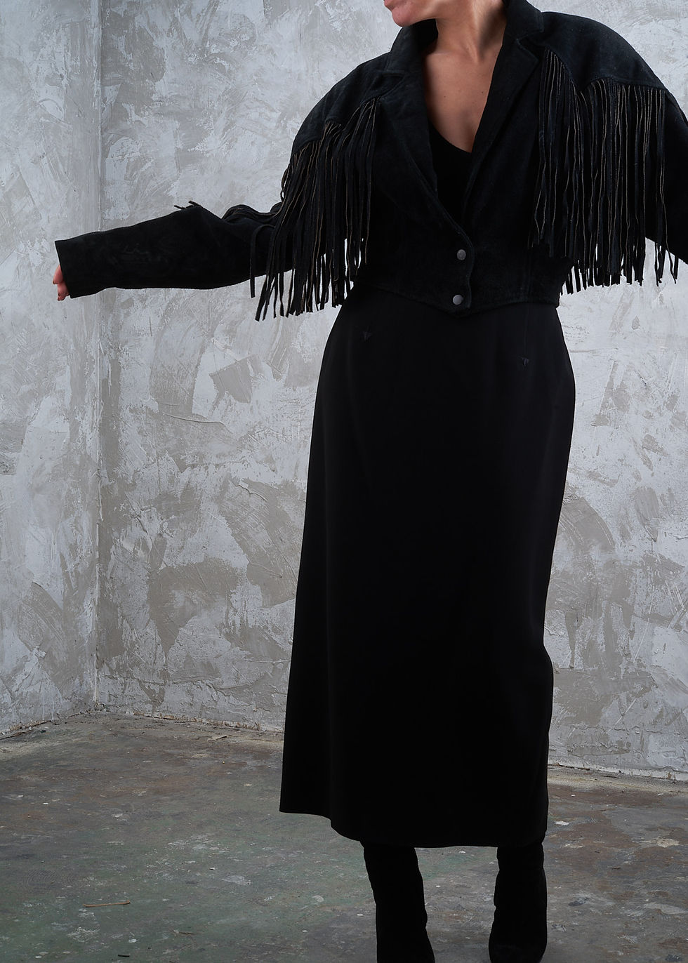 Thumbnail: 1990s Western Fringe Crop Made in USA Jacket M