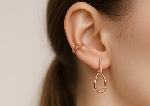 Customizable Unique Dangling Earrings in Rose Gold