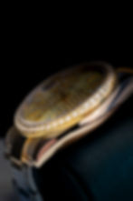 Custom-designed watch diamond bezel in yellow gold