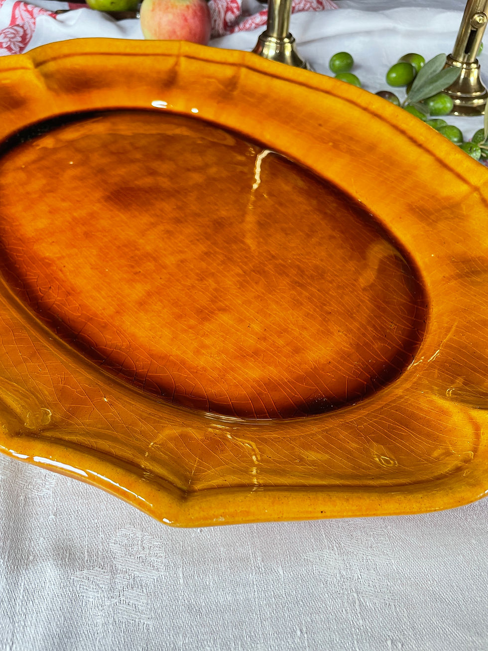Thumbnail: Large oval dish in Biot faience - Vallauris