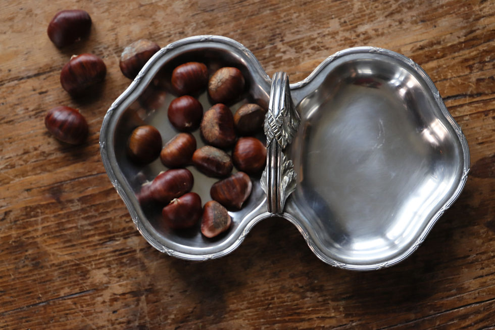 Thumbnail: Vintage silver-plated dish with large handle