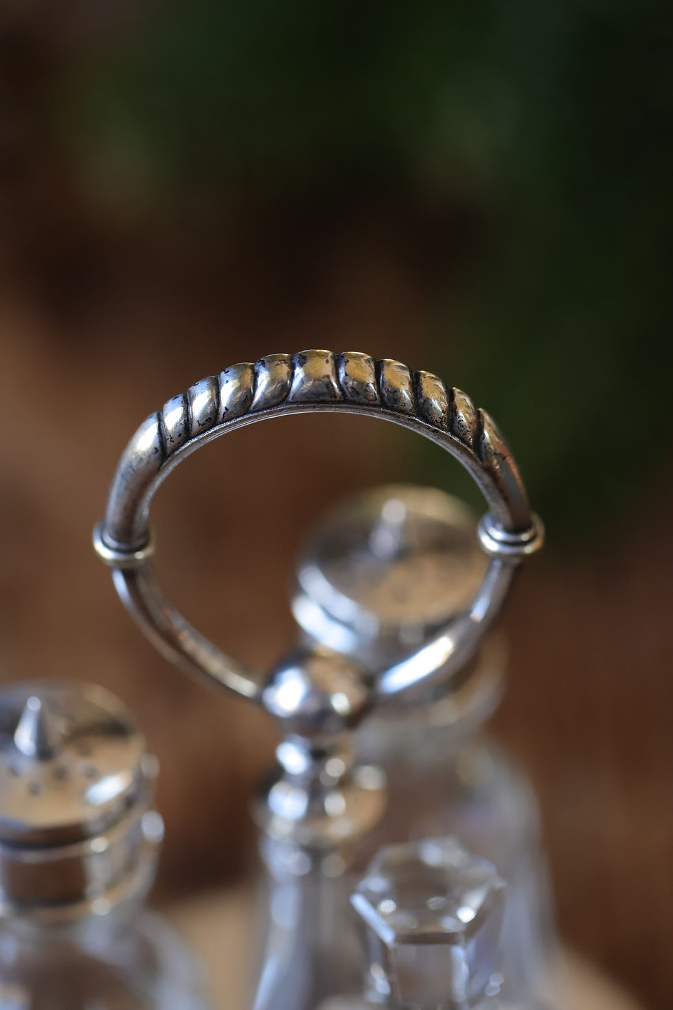 Thumbnail: Vintage silver plated salt and pepper servant