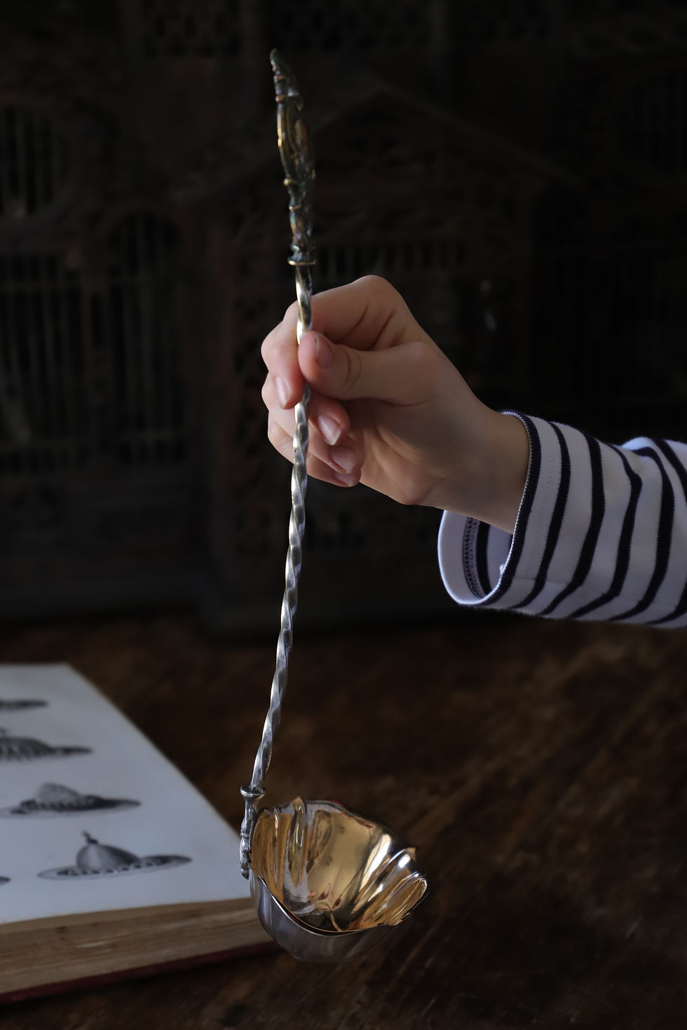 Miniature : Louche à punch en métal argenté du XIXe