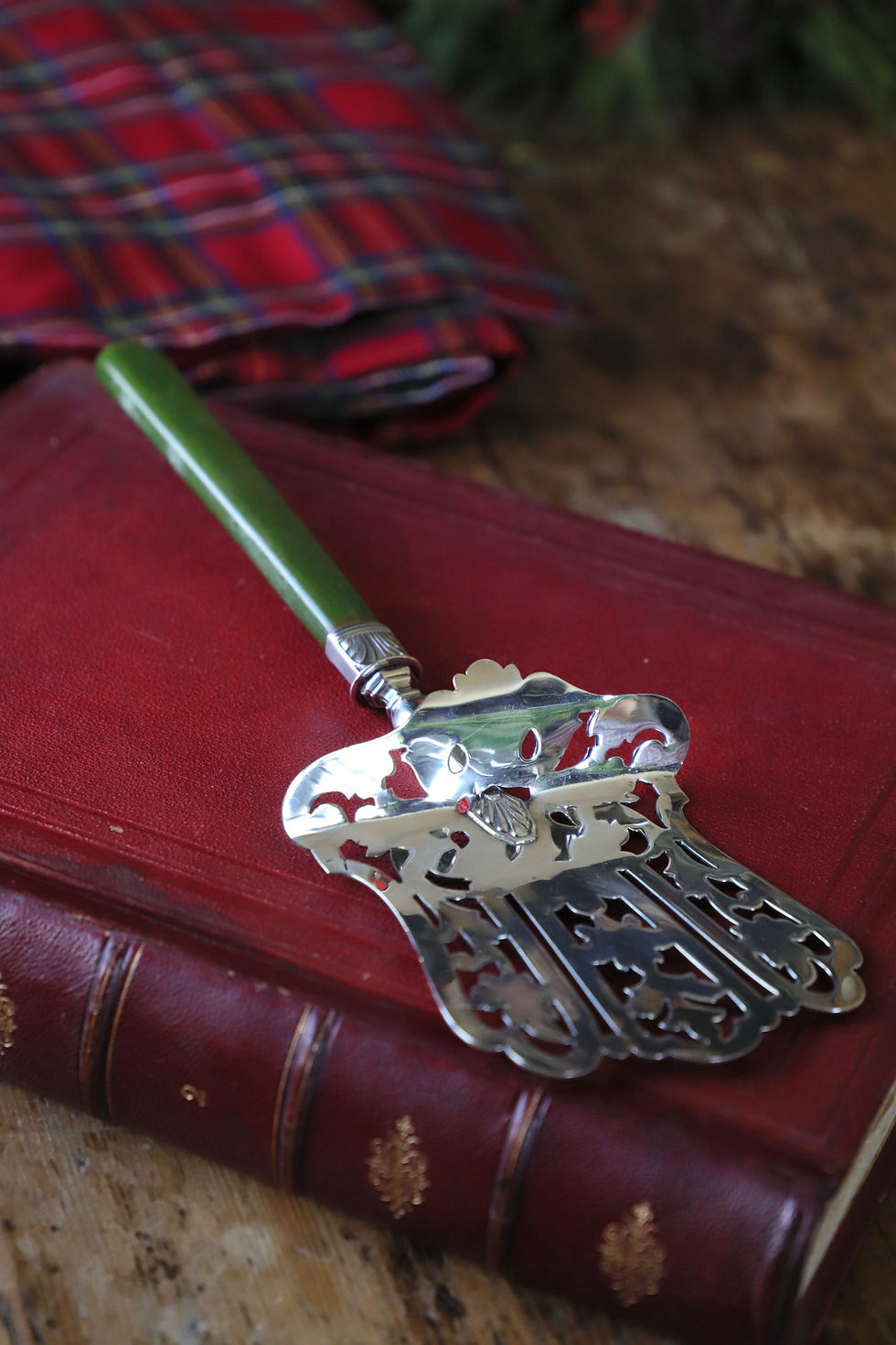 Une pelle à asperges en métal argenté