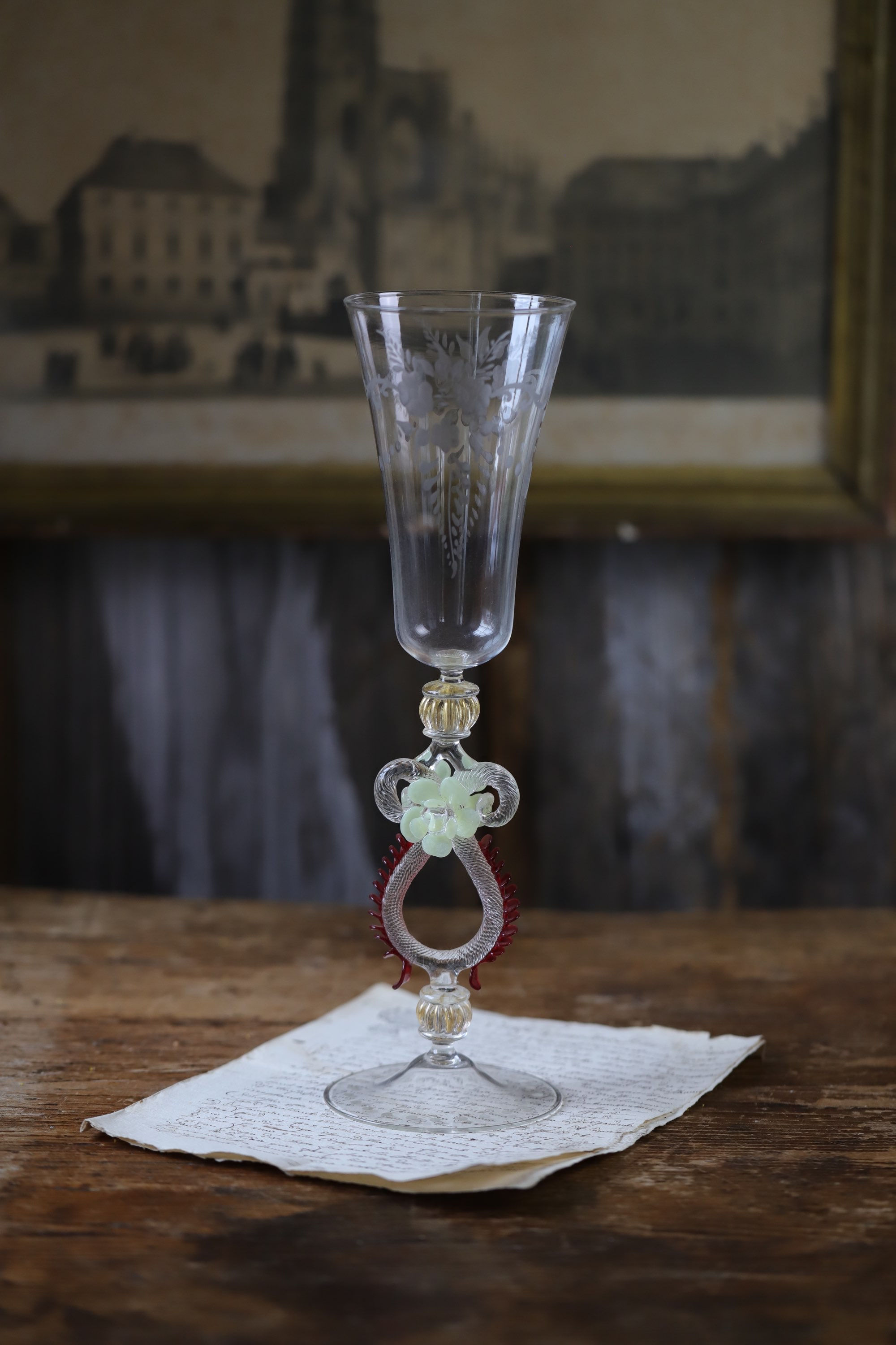 Exceptional Murano blown glass flute