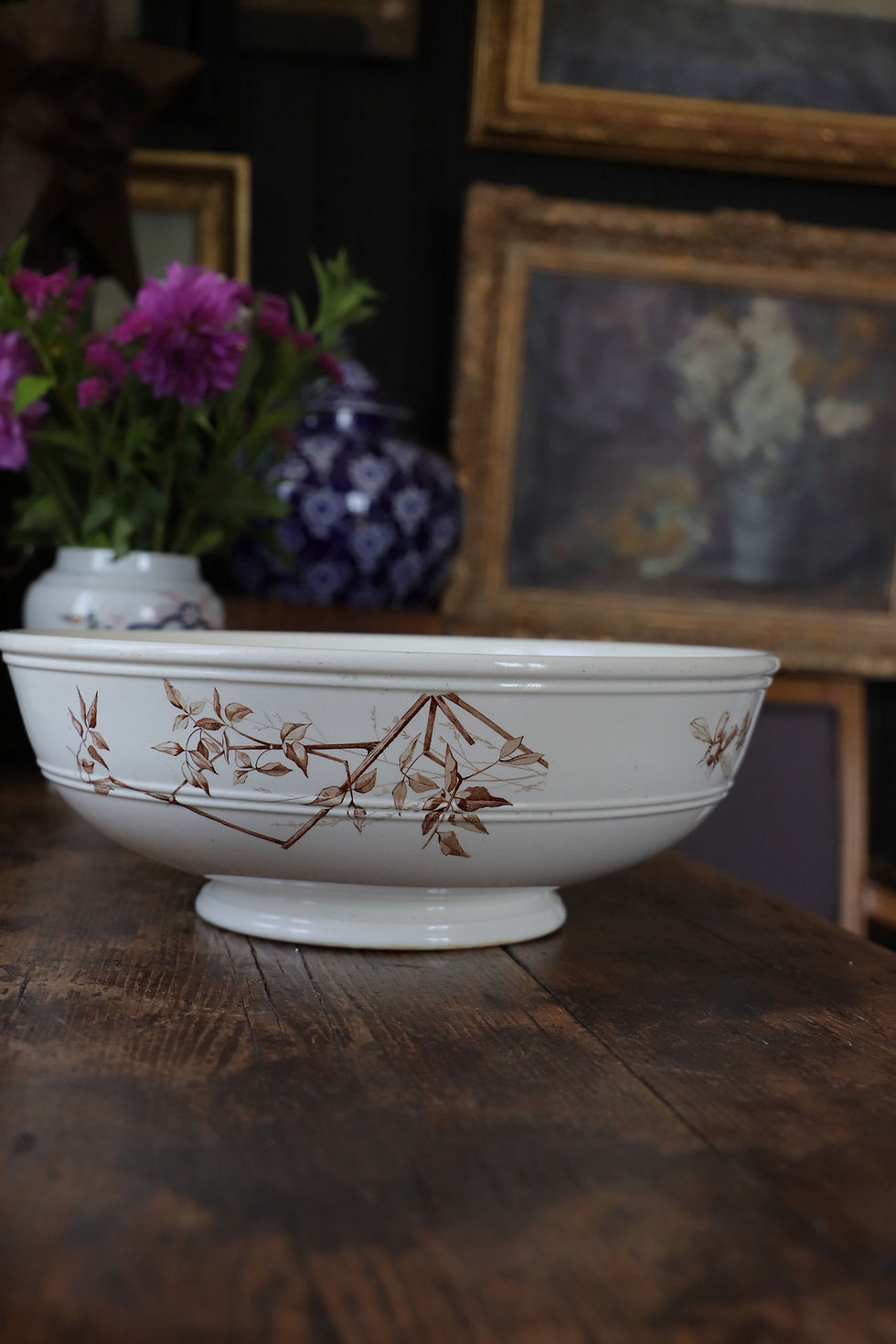 Thumbnail: Large English ironstone basin, Canova pattern