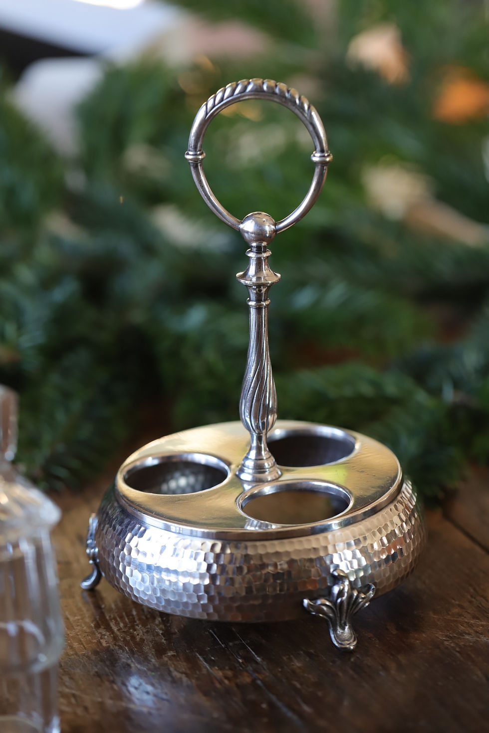 Thumbnail: Vintage silver plated salt and pepper servant