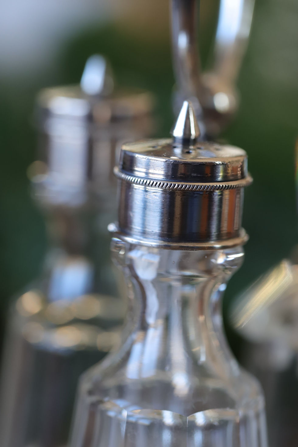 Thumbnail: Vintage silver plated salt and pepper servant