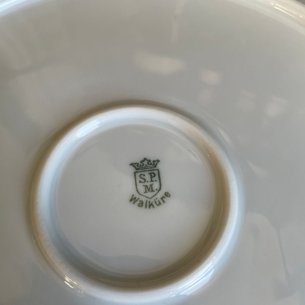 Thumbnail: Pair of vintage German porcelain winged dishes