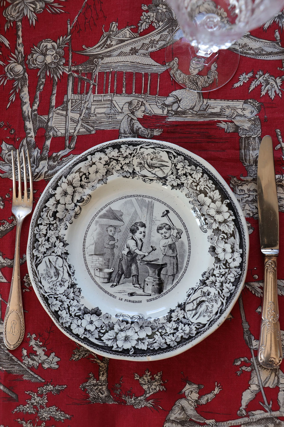 Thumbnail: Set of 6 mismatched ironstone plates