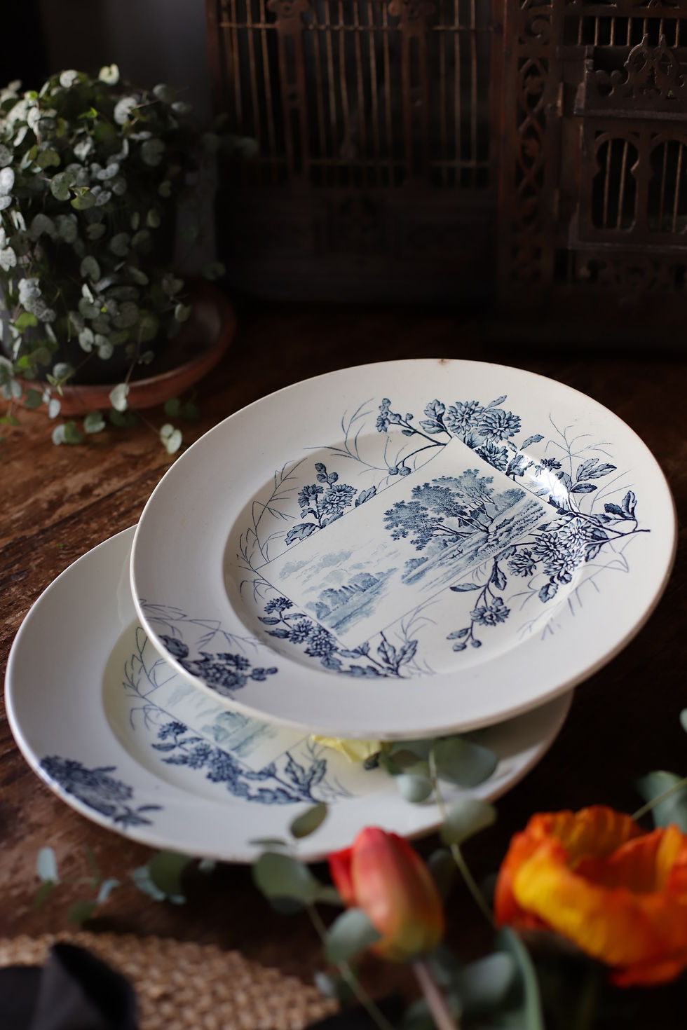 Thumbnail: Pair of ironstone dishes from Lunéville - "Cartouche" model