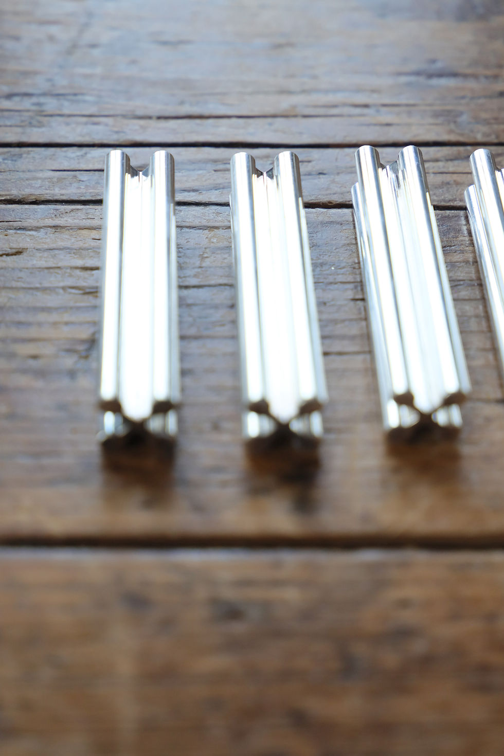 Thumbnail: Set of 6 vintage silver-plated metal knife rests