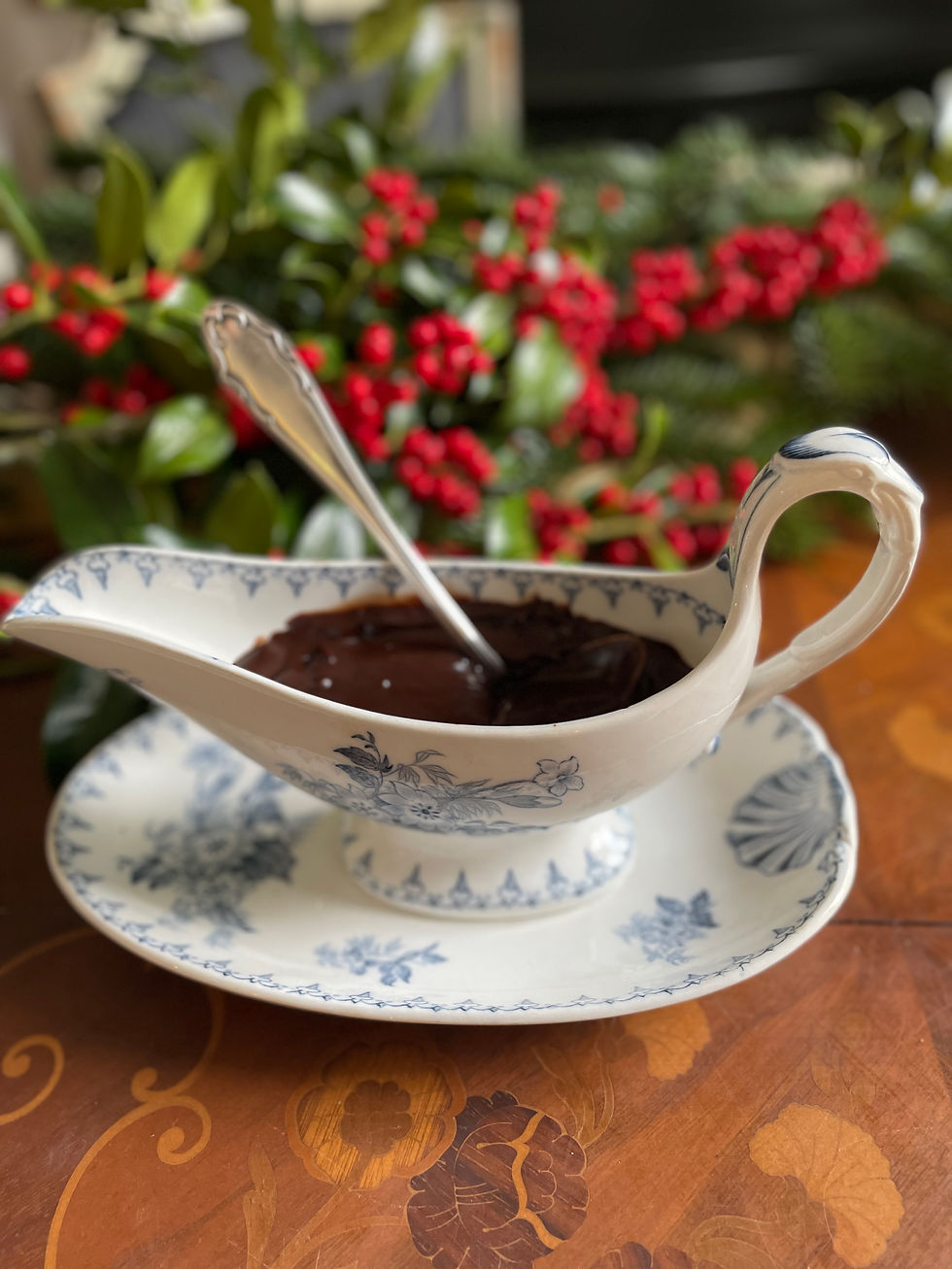 Thumbnail: Sarreguemines ironstone gravy boat - Flora model circa 1910