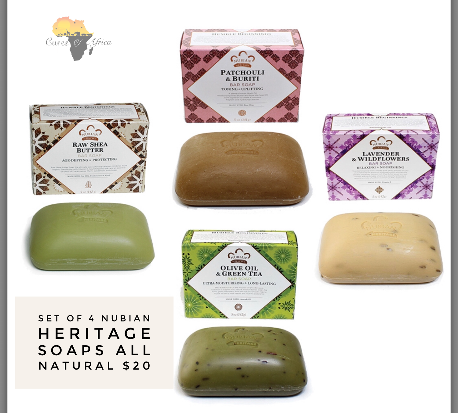Set of (4) Nubian Heritage Soaps 🧼
