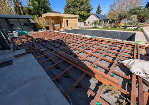 Terrasse bois exotique Ipé à Perthes-en-Gatinais vue de structure