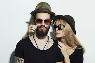 Couple Wearing Hats and Sunglasses