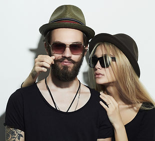 Couple Wearing Hats and Sunglasses