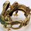 Thumbnail: YACQ Gecko Bangle Bracelet Antique Gold Silver Color