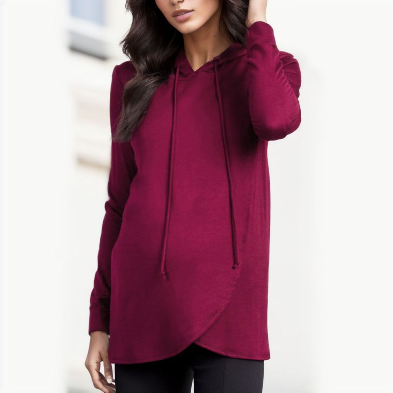  Maternity Hooded Sweater Tops Pregnan